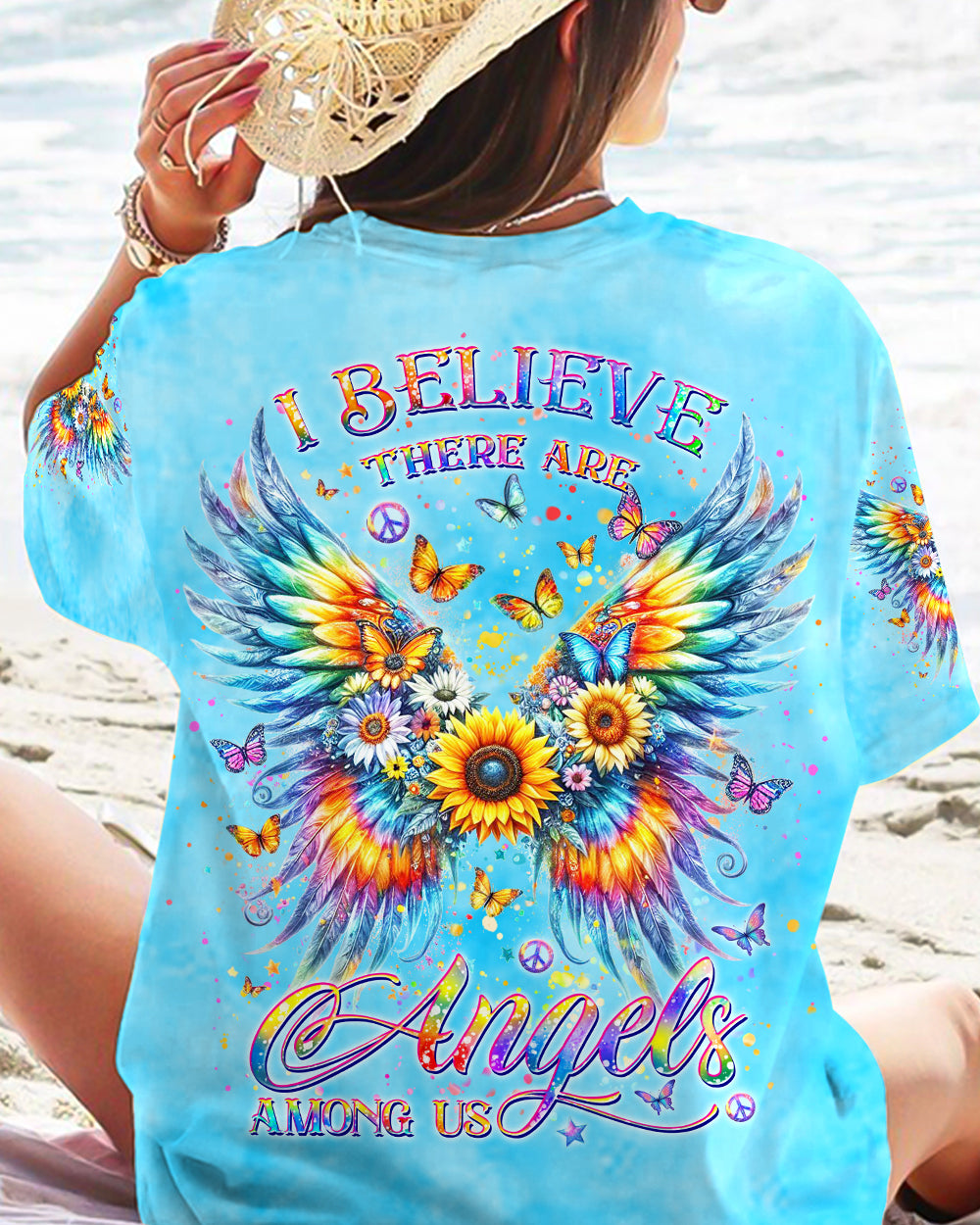 I BELIEVE THERE ARE ANGELS AMONG US WINGS ALL OVER PRINT - YHKD0905242
