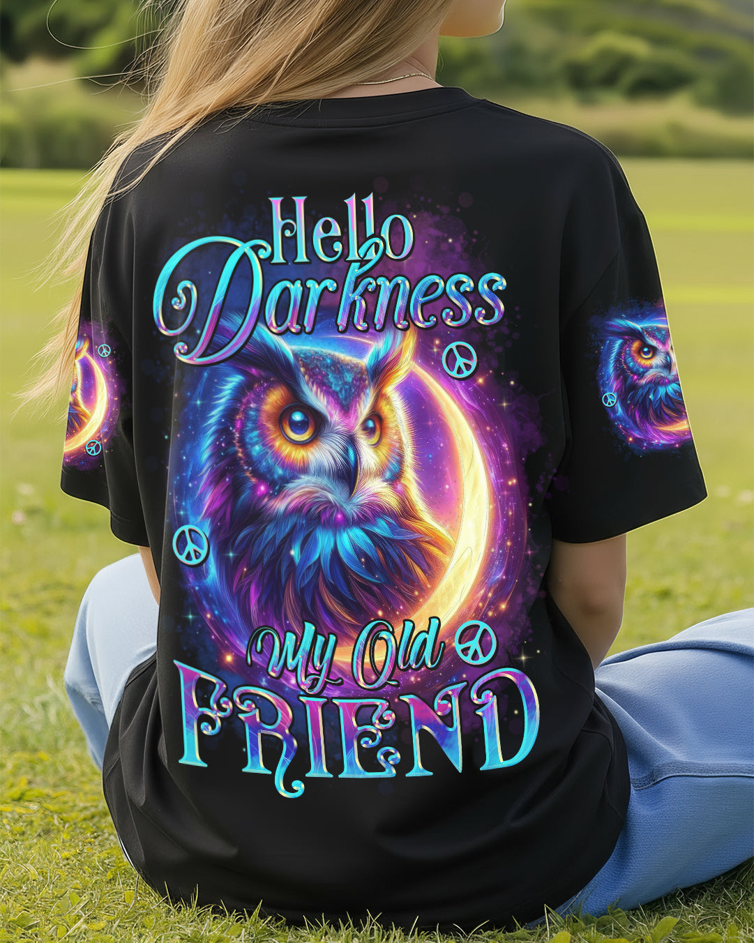 HELLO DARKNESS MY OLD FRIEND OWL ALL OVER PRINT - TYTD0611251