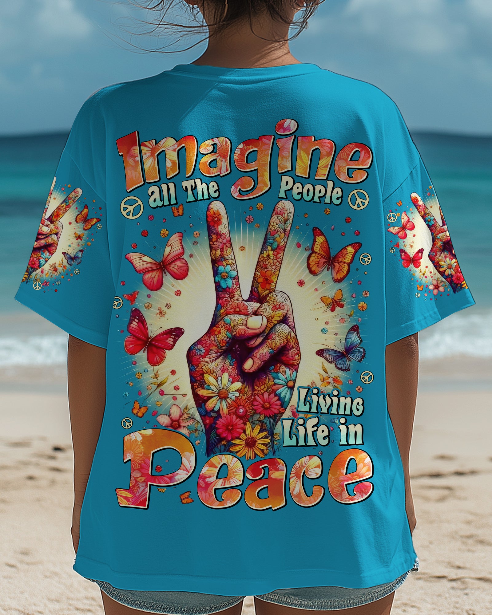 IMAGINE ALL THE PEOPLE LIVING LIFE IN PEACE TIE DYE ALL OVER PRINT - TYTD2706251