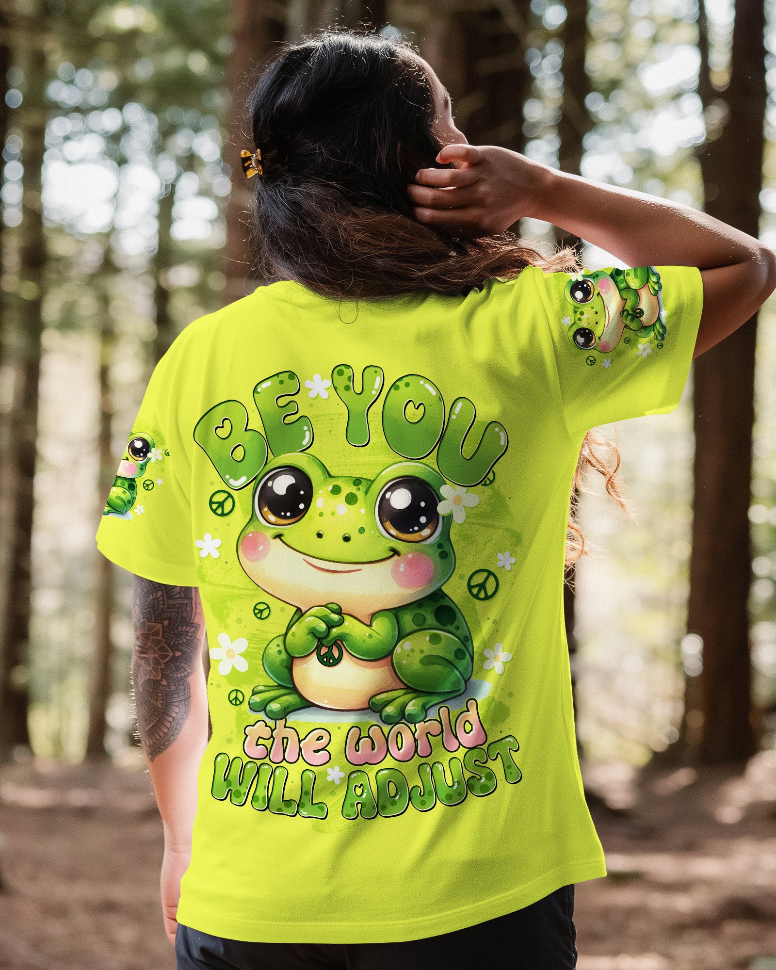 BE YOU THE WORLD WILL ADJUST FROG ALL OVER PRINT - TYTD0409253
