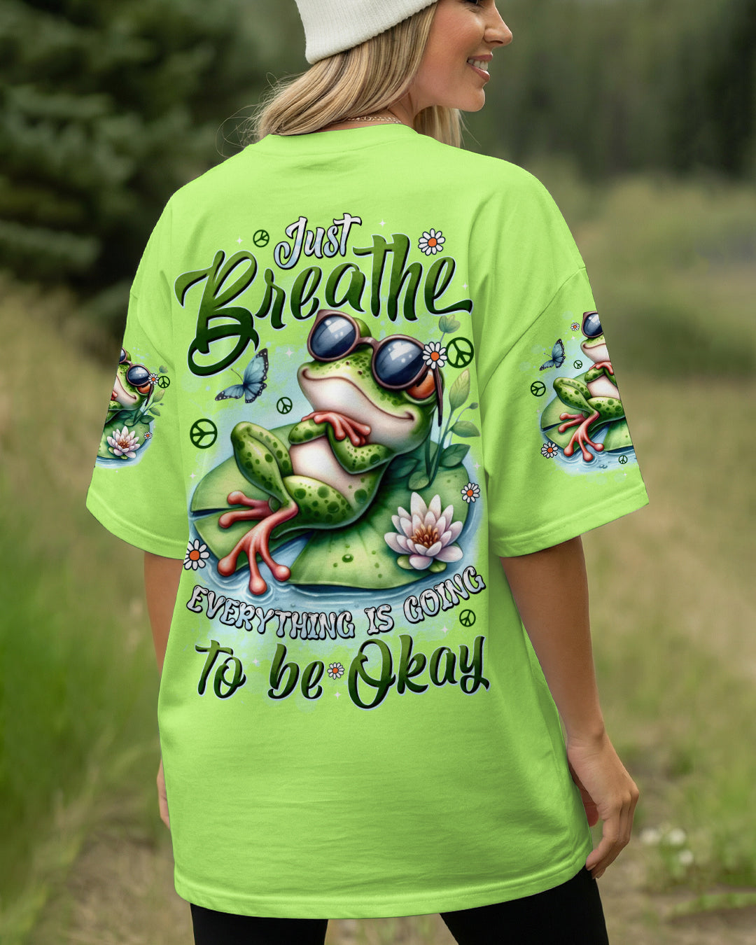 JUST BREATHE FROG ALL OVER PRINT - TYTD1312251
