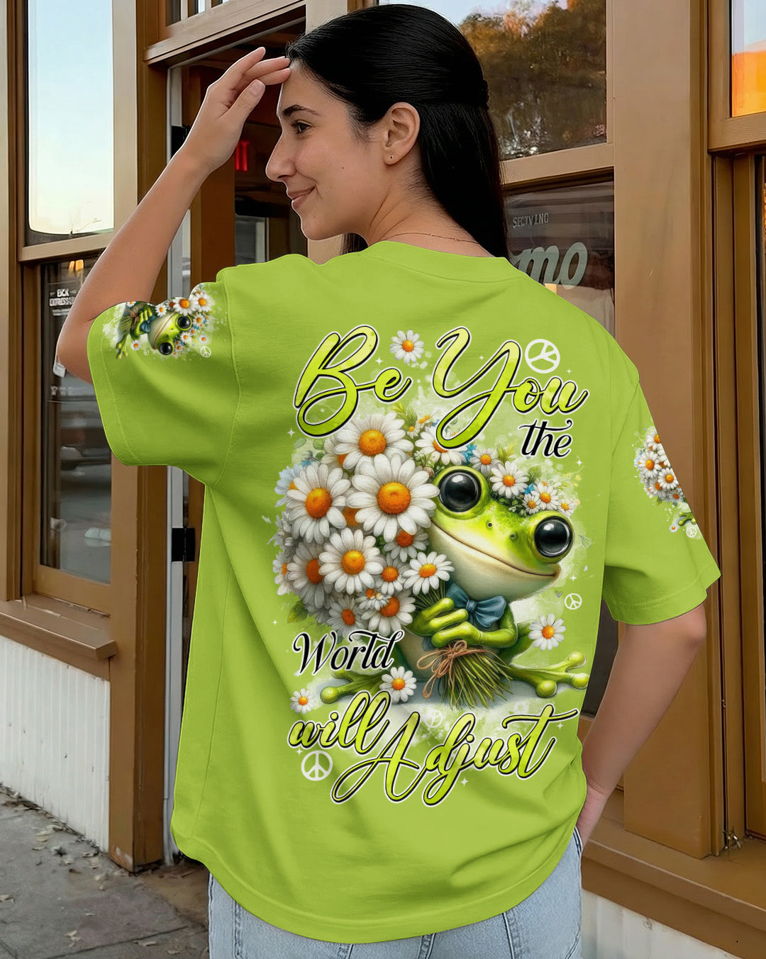 BE YOU THE WORLD WILL ADJUST FROG ALL OVER PRINT - TYTD1512251