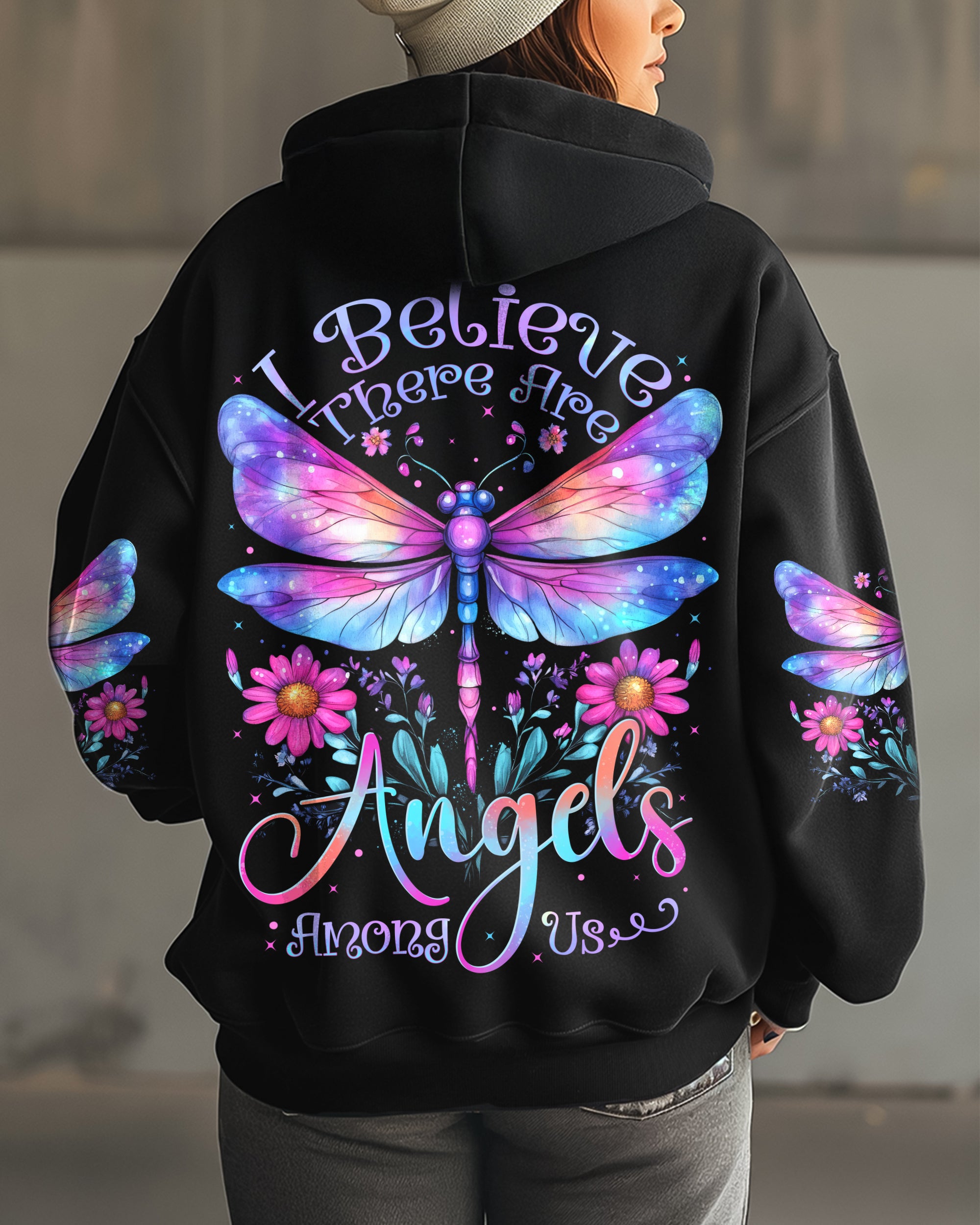 I BELIEVE THERE ARE ANGELS AMONG US DRAGONFLY ALL OVER PRINT - TYTD1902251