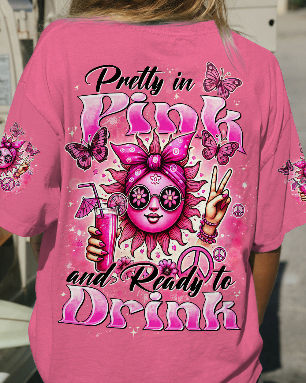 PRETTY IN PINK HIPPIE SUN ALL OVER PRINT - TYTD0307243