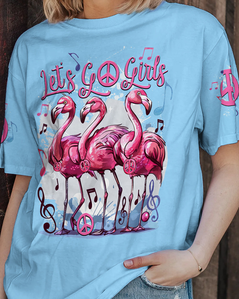 LET'S GO GIRLS FLAMINGOS ALL OVER PRINT - TYTD0804241