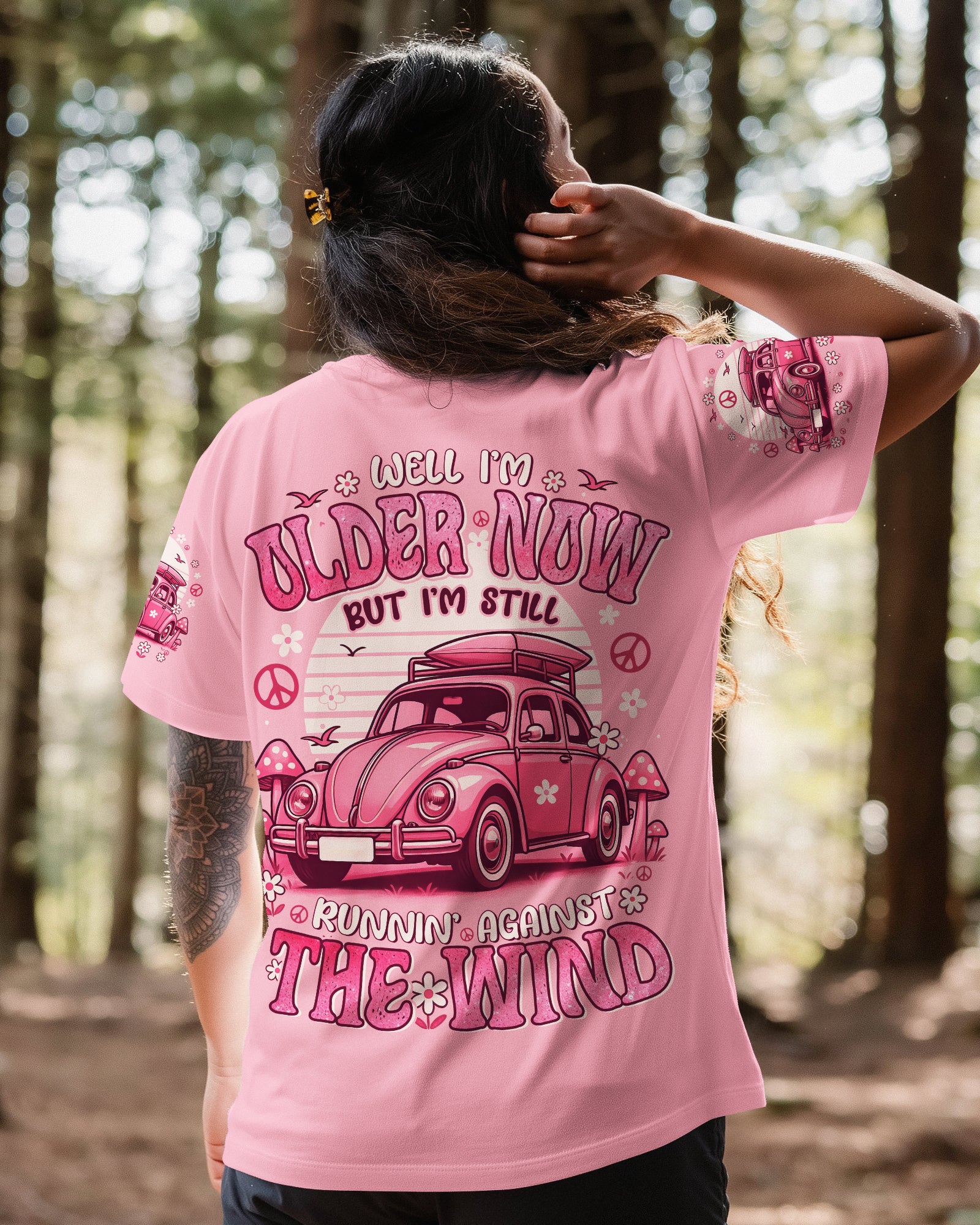 RUNNING AGAINST THE WIND PINK CAR ALL OVER PRINT - TYTD2808252