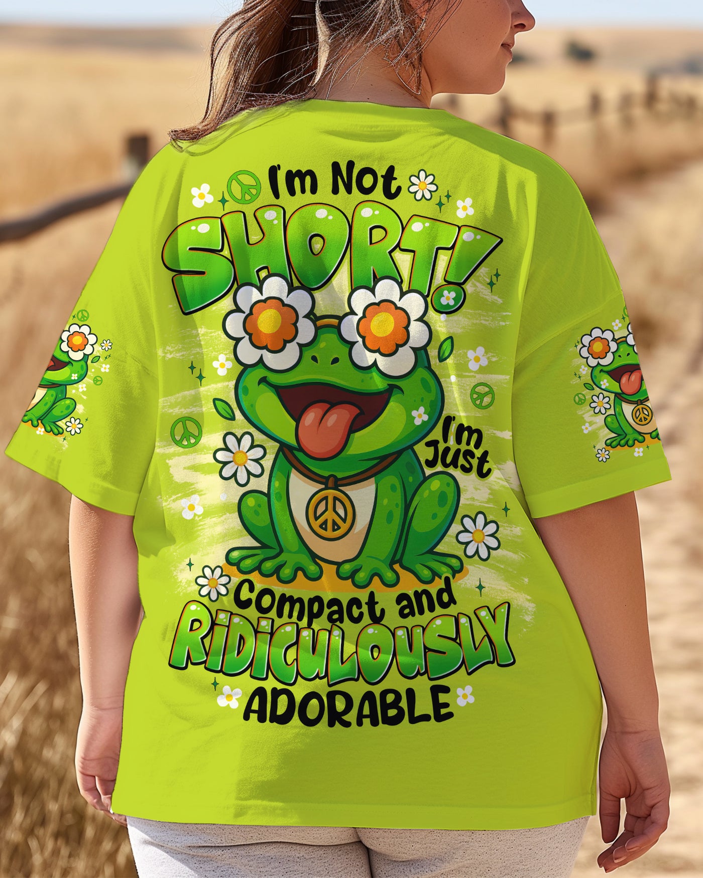 I'M NOT SHORT HIPPIE FROG ALL OVER PRINT - TYTD1108251