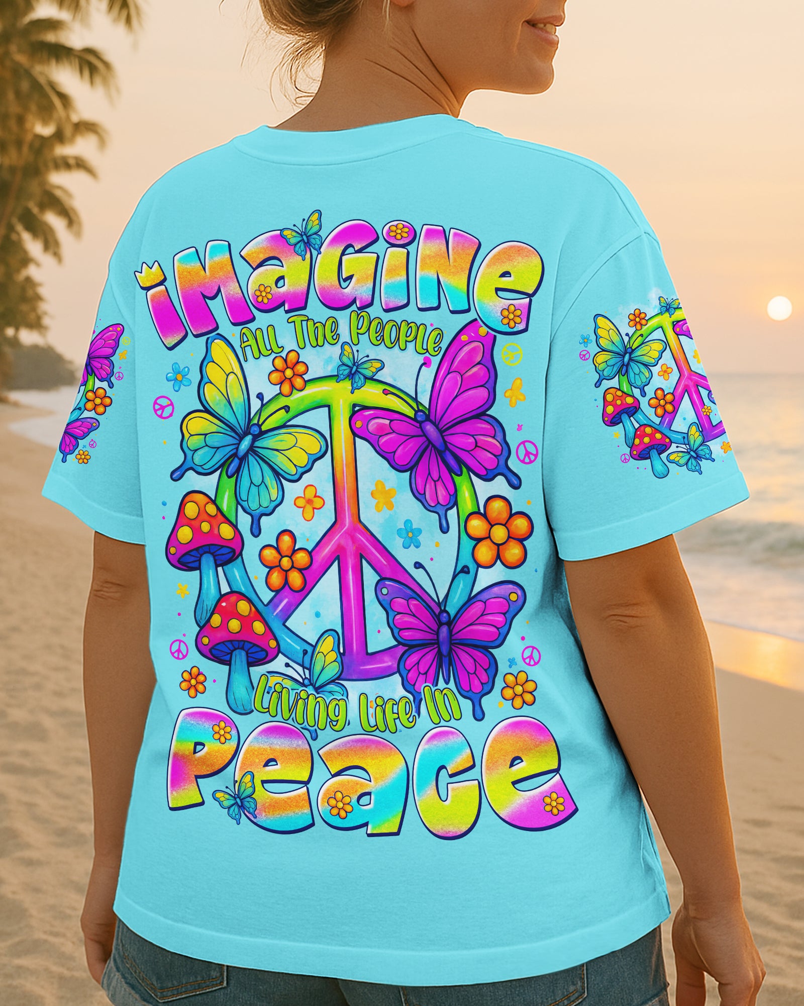 IMAGINE ALL THE PEOPLE LIVING LIFE IN PEACE ALL OVER PRINT - TYTD1908251