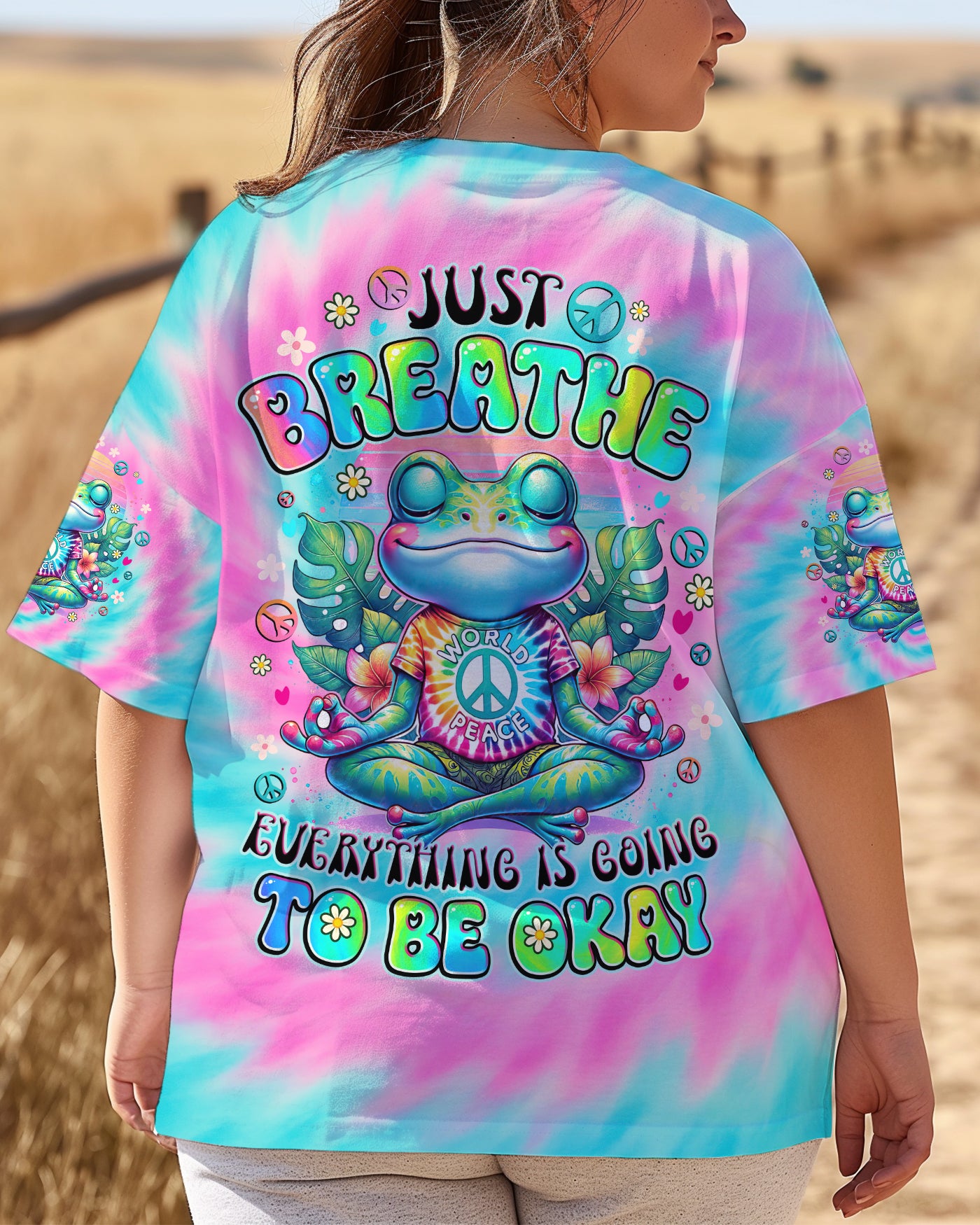 JUST BREATHE FROG TIE DYE ALL OVER PRINT - TYTD0809253