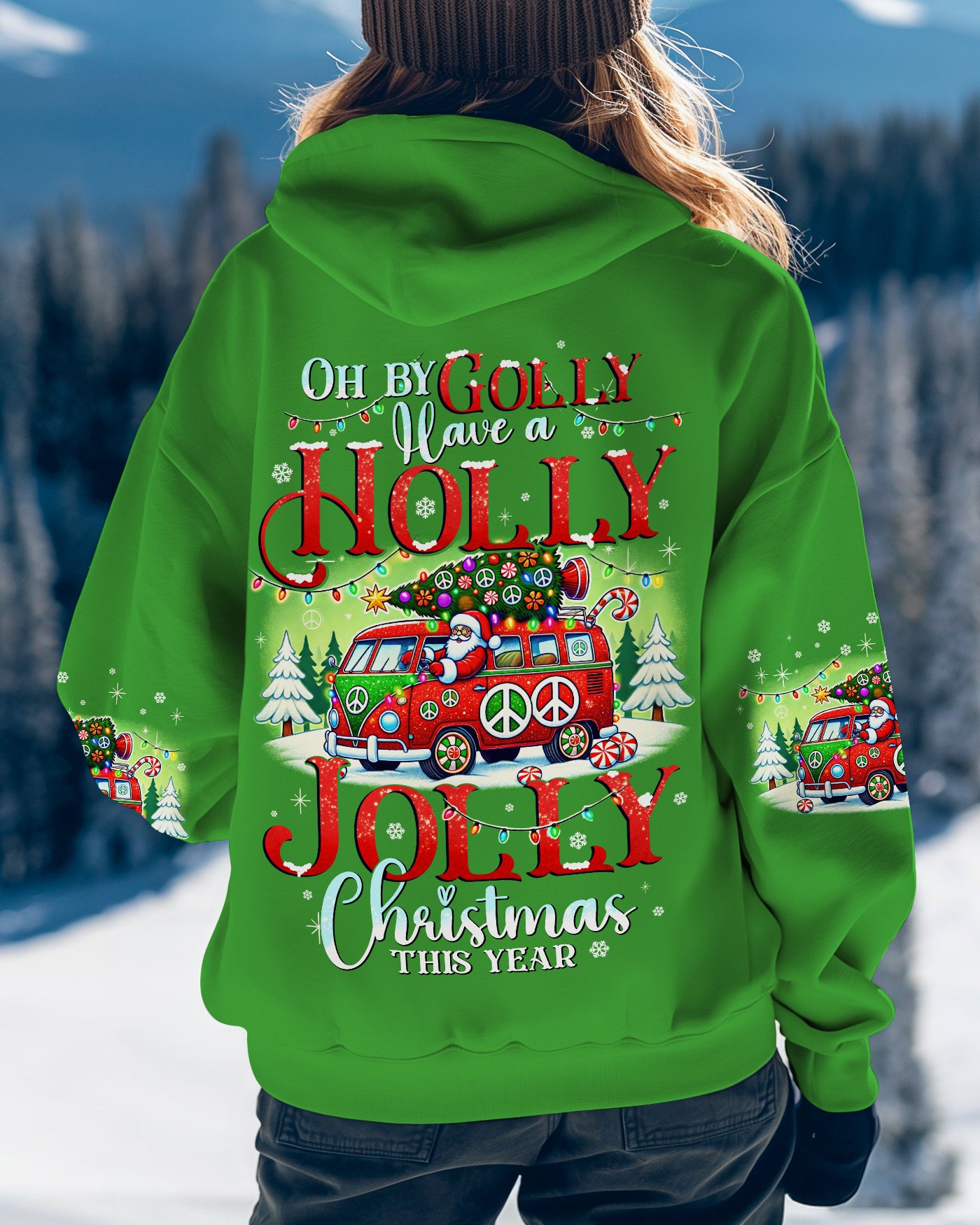 OH BY GOLLY SANTA CLAUS CHRISTMAS ALL OVER PRINT - TYTD0910242