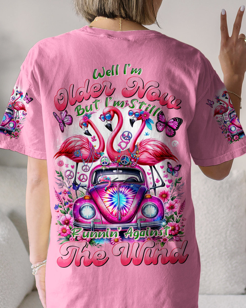 RUNNING AGAINST THE WIND FLAMINGOS ALL OVER PRINT - TYHI1704242