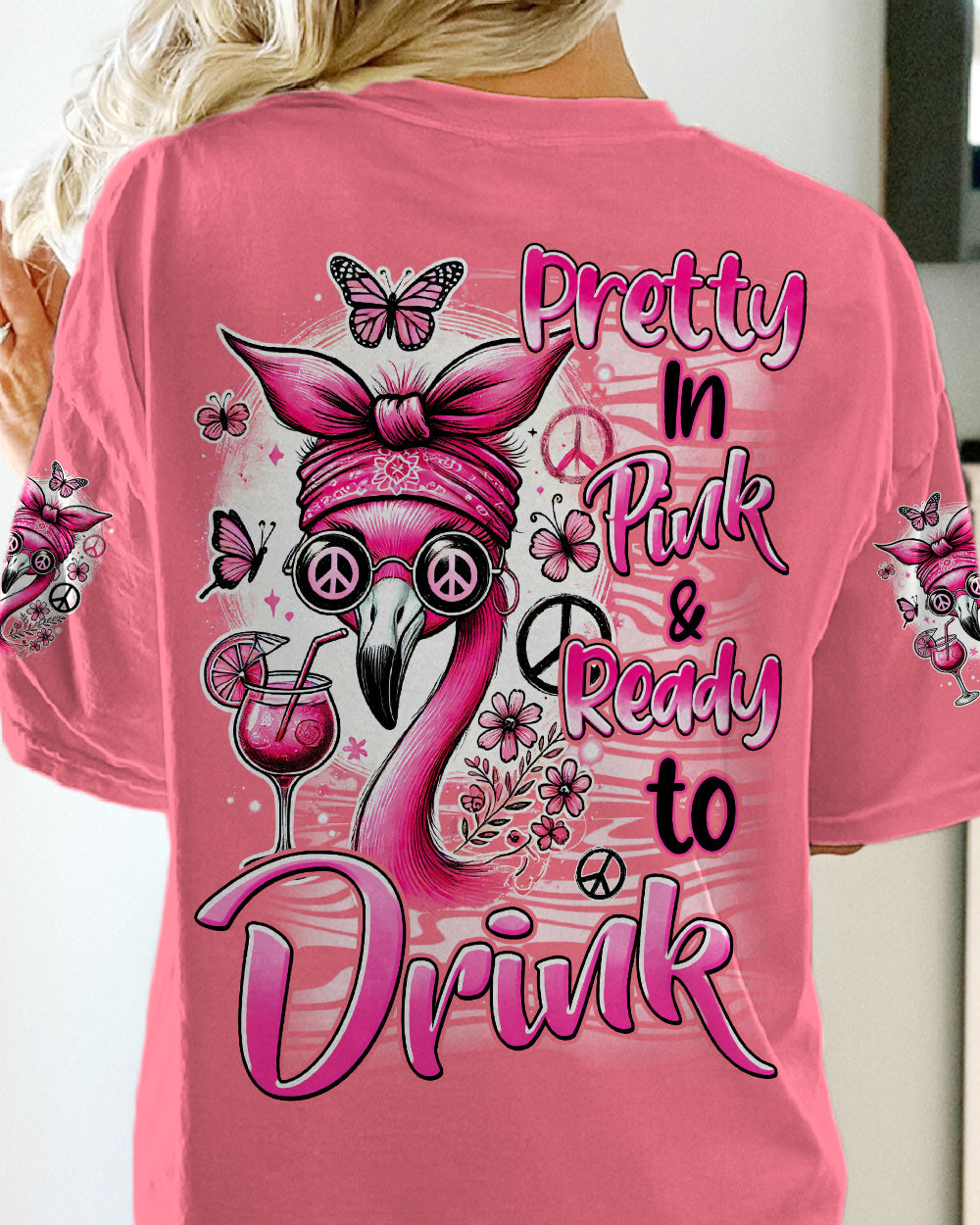 PRETTY IN PINK FLAMINGO ALL OVER PRINT - TYHI1906243