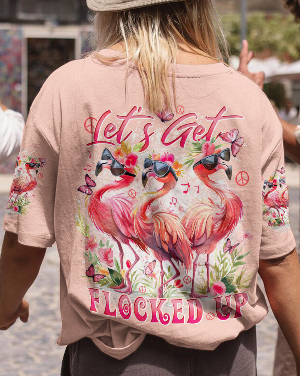 LET'S GET FLOCKED UP FLAMINGO ALL OVER PRINT - TYTD2204241