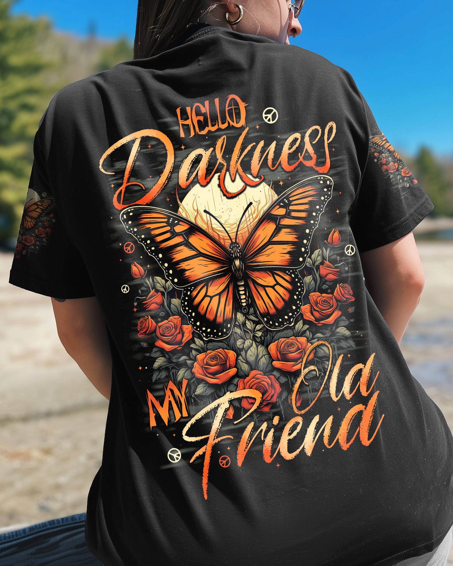 HELLO DARKNESS MY OLD FRIEND BUTTERFLY ALL OVER PRINT - TYTD0710251