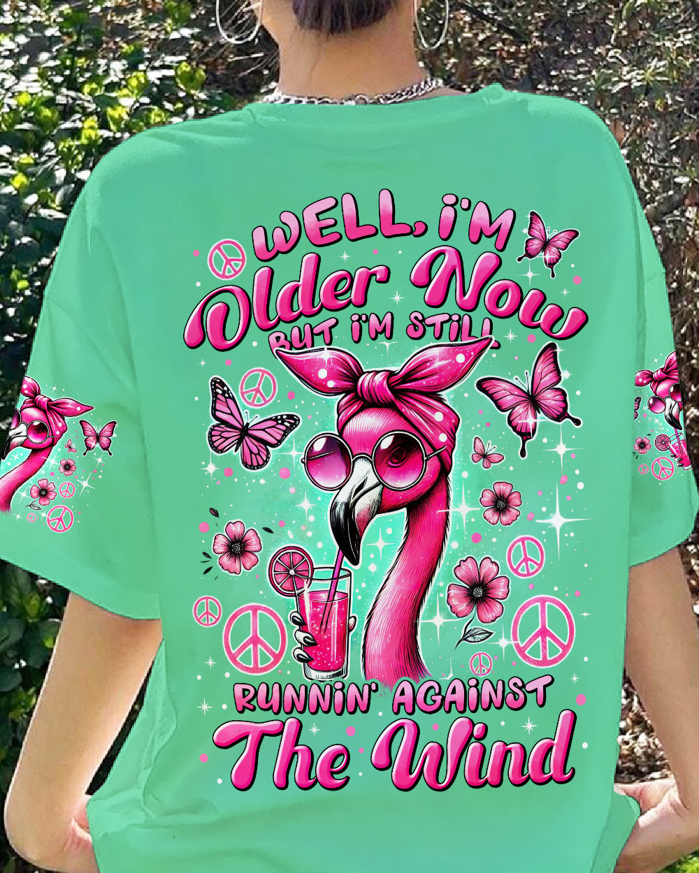 RUNNING AGAINST THE WIND FLAMINGO ALL OVER PRINT - TYHI2506244
