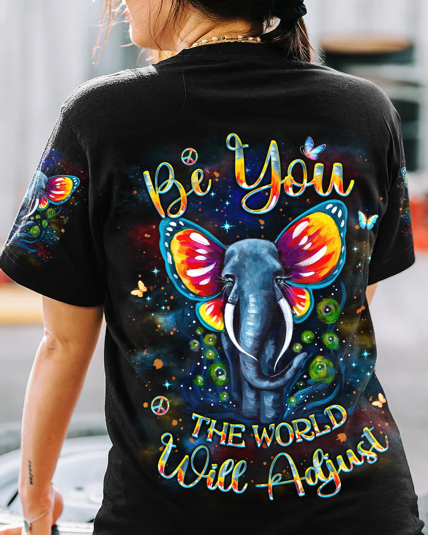 BE YOU THE WORLD WILL ADJUST ELEPHANT ALL OVER PRINT - YHKD0805244