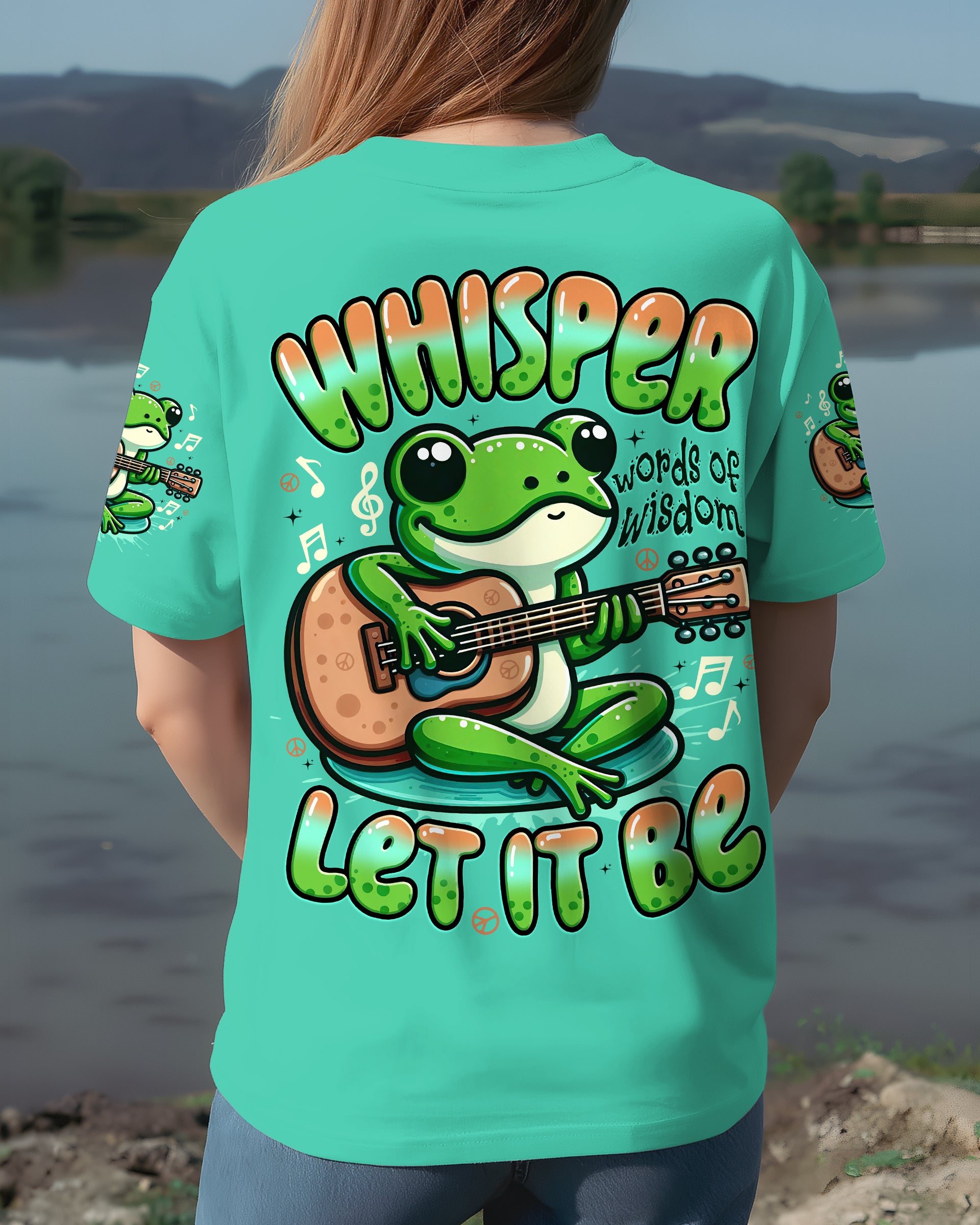 WHISPER WORDS OF WISDOM LET IT BE FROG ALL OVER PRINT - TYTD0309251