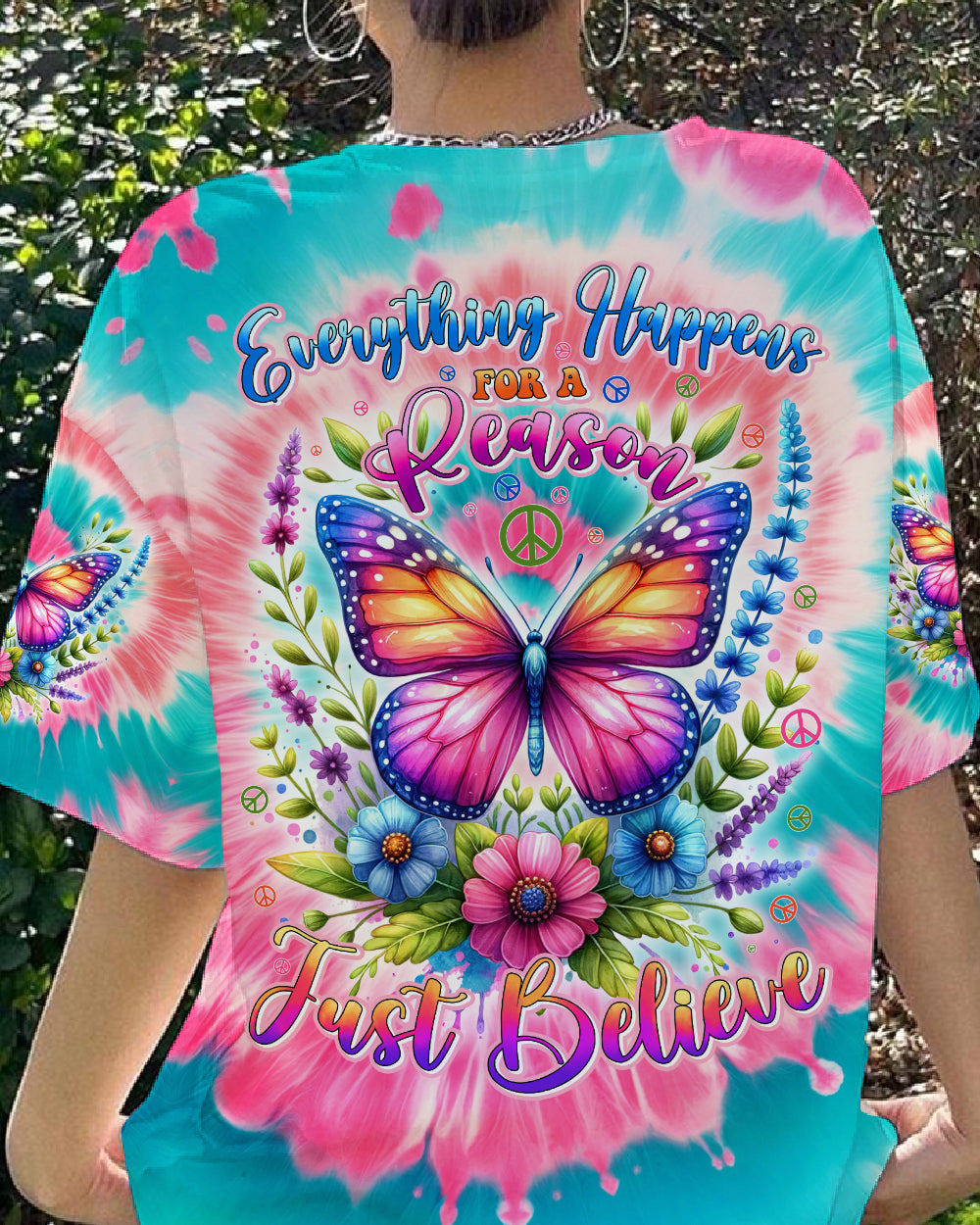 JUST BELIEVE BUTTERFLY TIE DYE ALL OVER PRINT - TYHI0406241