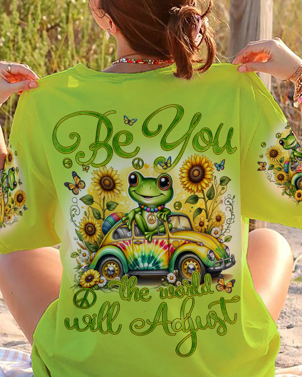 BE YOU THE WORLD WILL ADJUST FROG ALL OVER PRINT - TYHI0905243