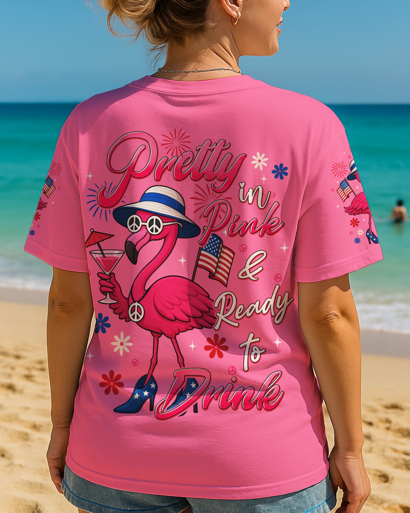 PRETTY IN PINK FLAMINGO ALL OVER PRINT - TYTD2705253