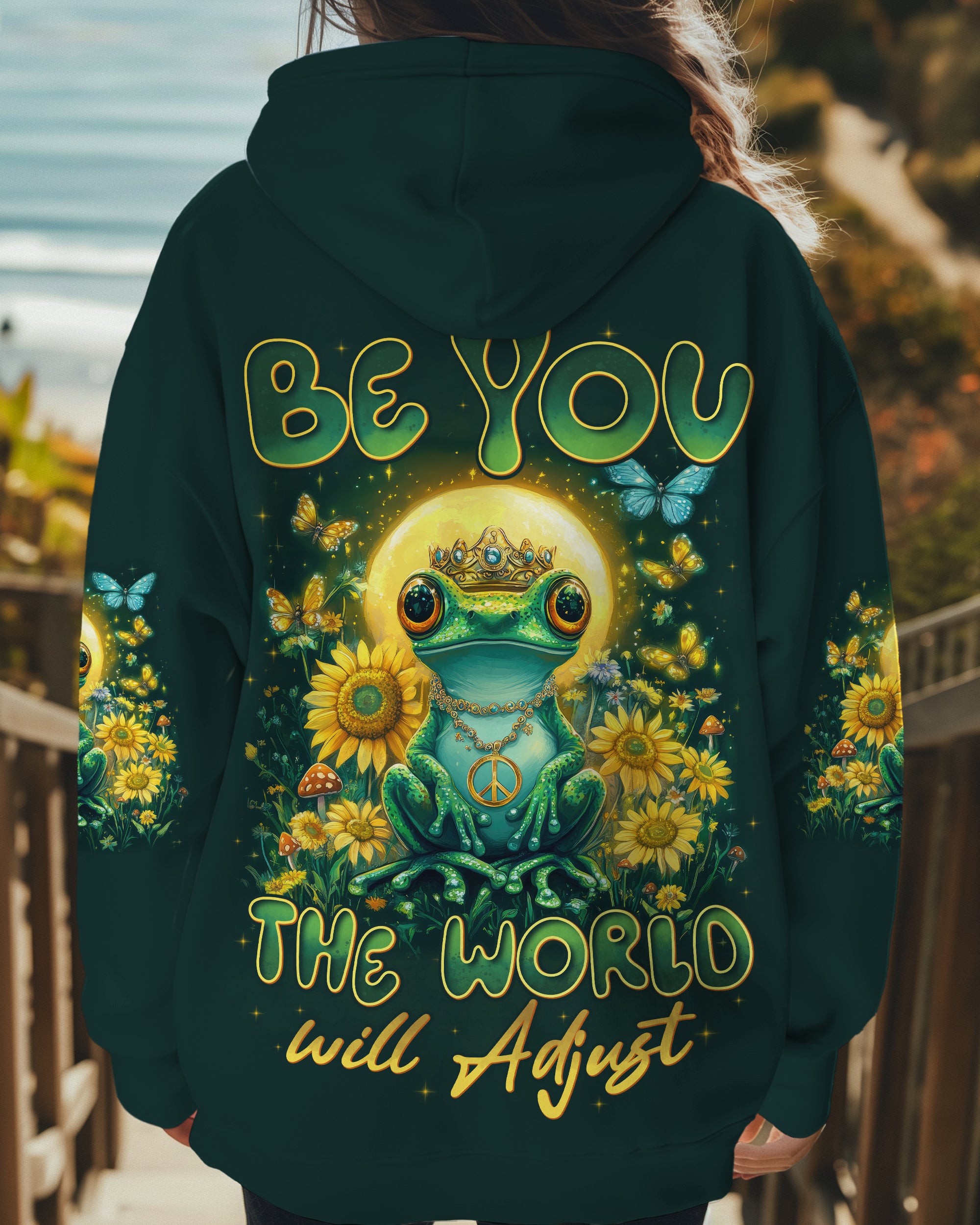 BE YOU THE WORLD WILL ADJUST FROG ALL OVER PRINT - TYTD0401252