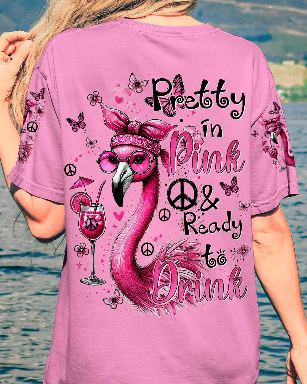 PRETTY IN PINK FLAMINGO ALL OVER PRINT - TYTD1806243