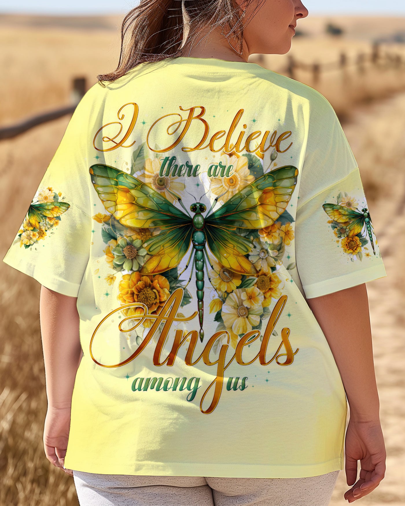 I BELIEVE THERE ARE ANGELS AMONG US DRAGONFLY ALL OVER PRINT - TYTD1203251