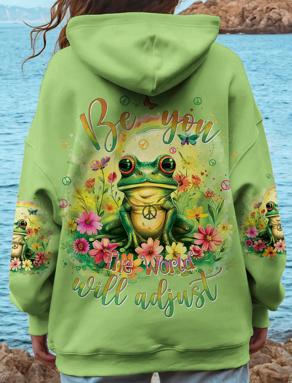 BE YOU THE WORLD WILL ADJUST FROG ALL OVER PRINT - TYHI0203242
