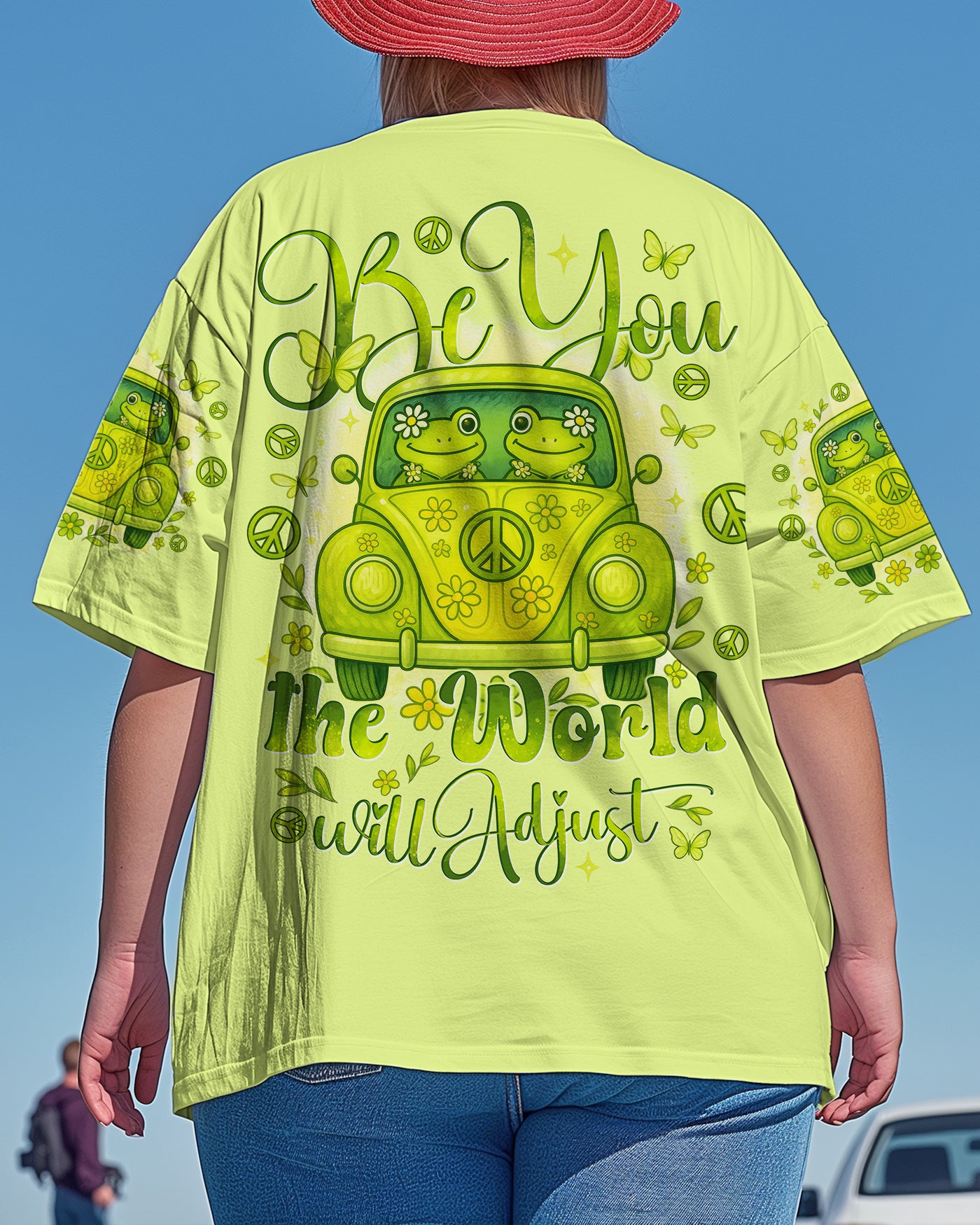 BE YOU THE WORLD WILL ADJUST FROG ALL OVER PRINT - TYTD04253