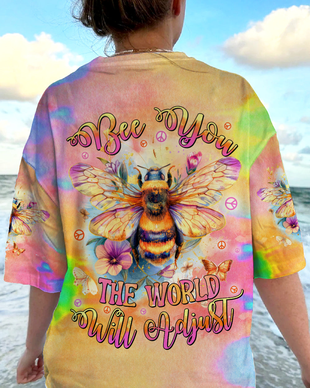 BEE YOU THE WORLD WILL ADJUST ALL OVER PRINT - TYHI0807241