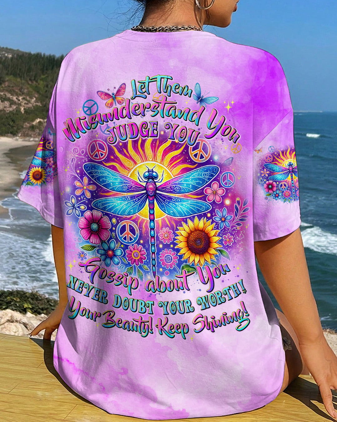 NEVER DOUBT YOUR WORTH DRAGONFLY ALL OVER PRINT - TYTD1907244
