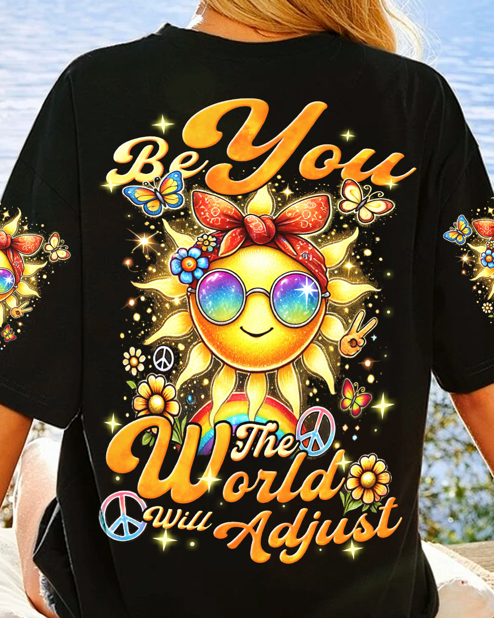 BE YOU THE WORLD WILL ADJUST HIPPIE SUN ALL OVER PRINT - TYHI2106242