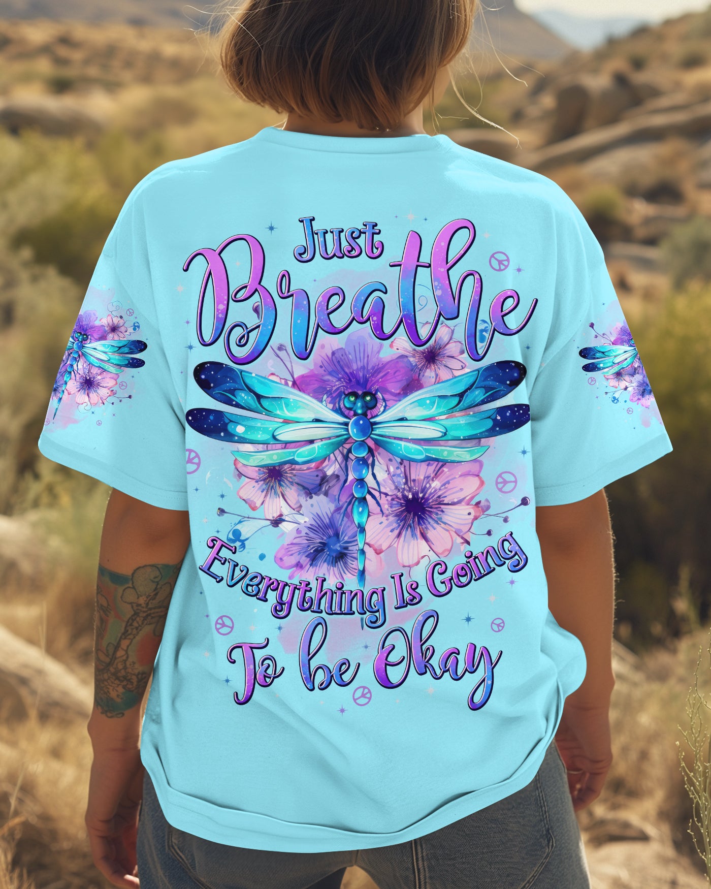 JUST BREATHE DRAGONFLY ALL OVER PRINT - TYTD1303253
