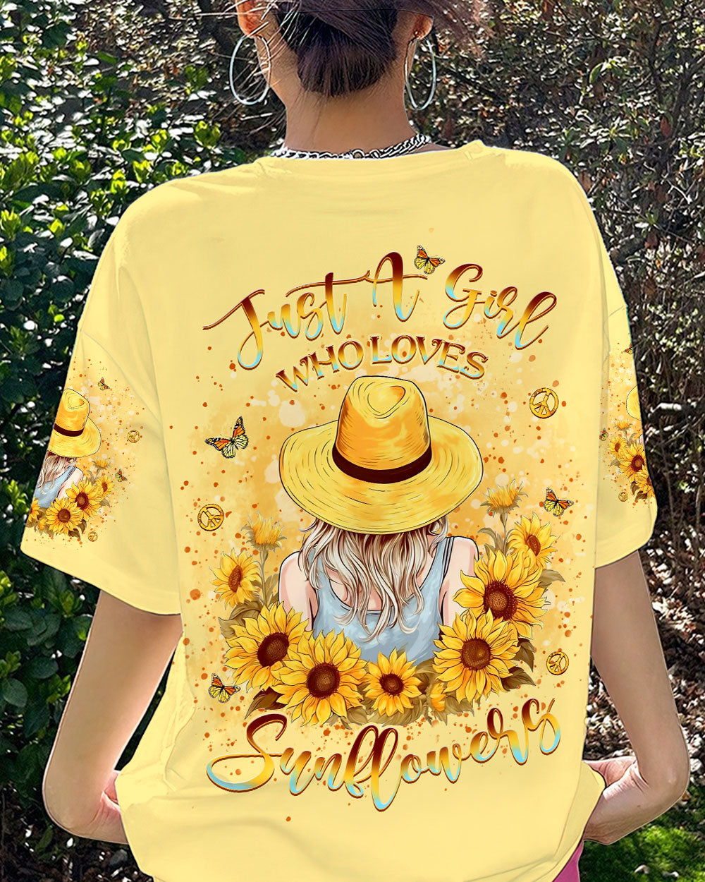 JUST A GIRL WHO LOVES SUNFLOWERS ALL OVER PRINT - YHKD0404244
