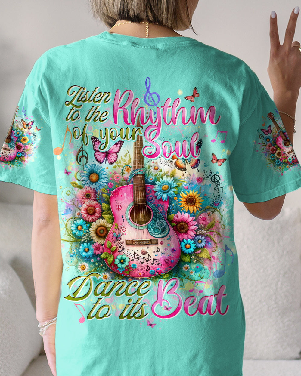 LISTEN TO THE RHYTHM OF YOUR SOUL GUITAR ALL OVER PRINT - TYTD2604244