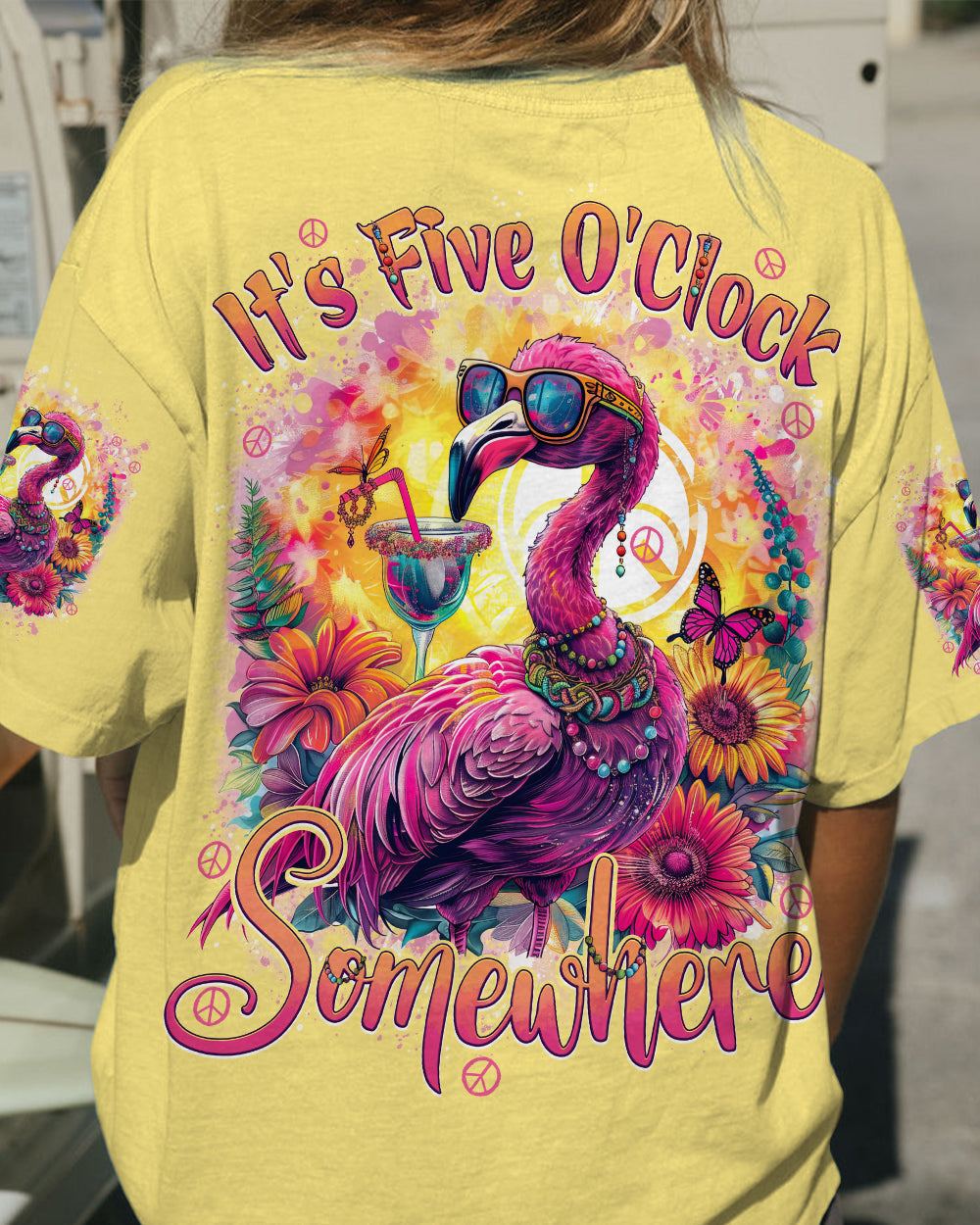IT'S 5 O CLOCK SOMEWHERE FLAMINGO ALL OVER PRINT - TYTD1004242