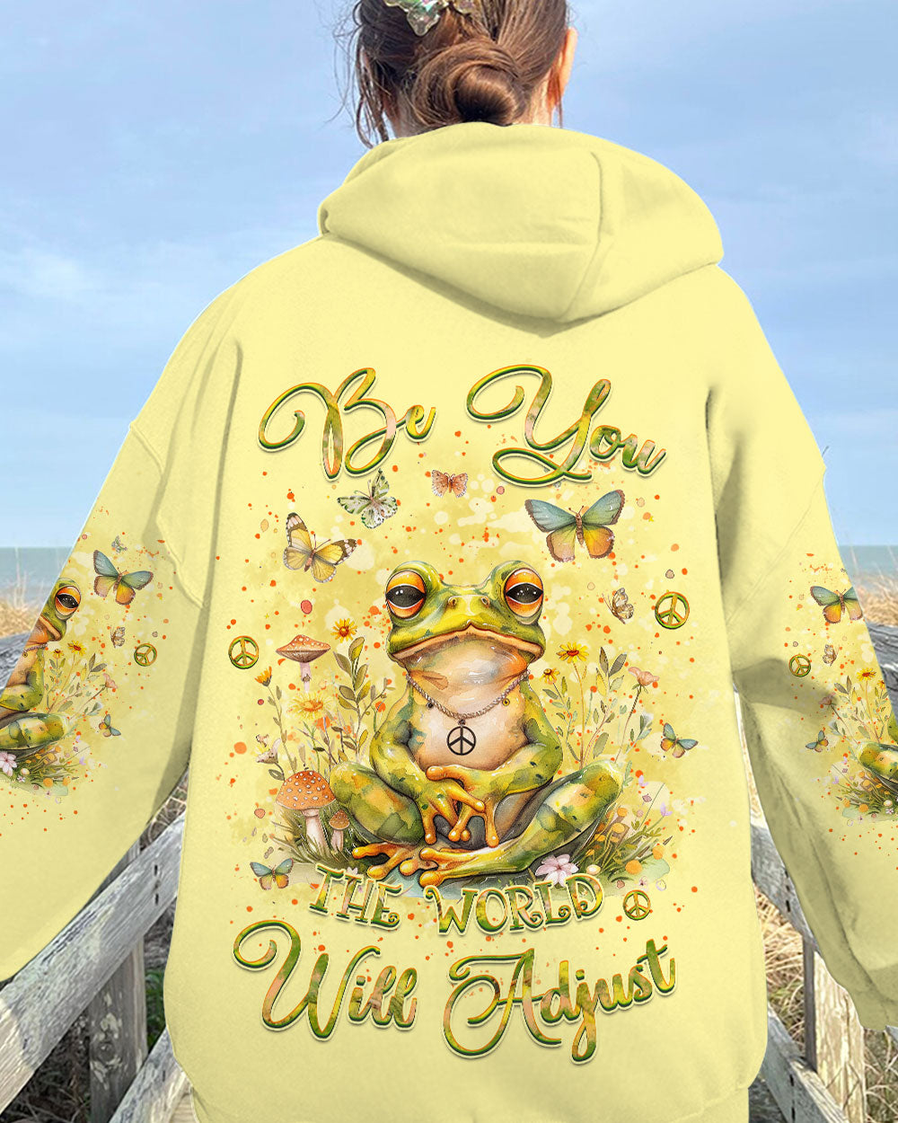BE YOU THE WORLD WILL ADJUST FROG ALL OVER PRINT - YHKD2003243