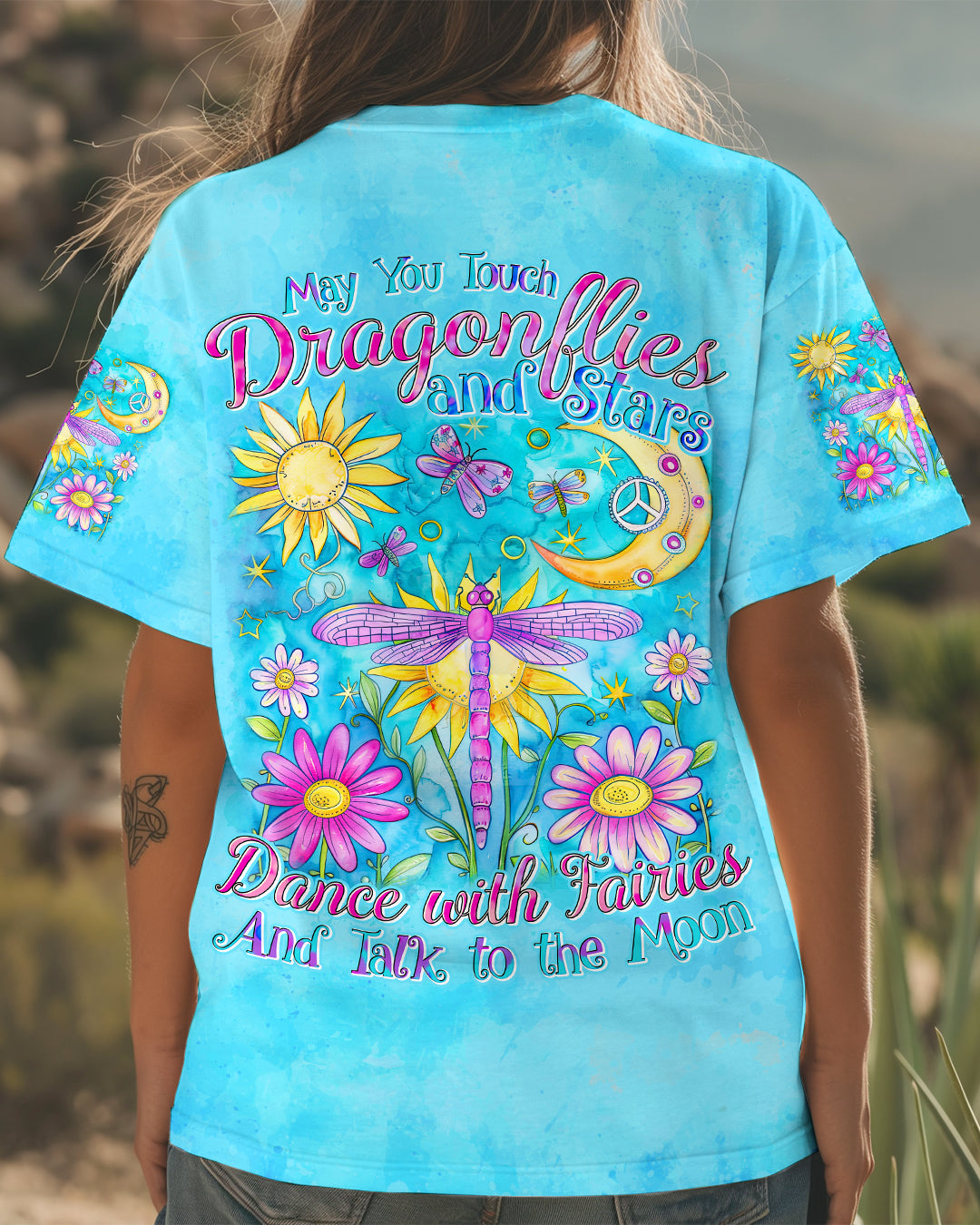 MAY YOU TOUCH DRAGONFLIES AND STARS ALL OVER PRINT - TYTD0508243