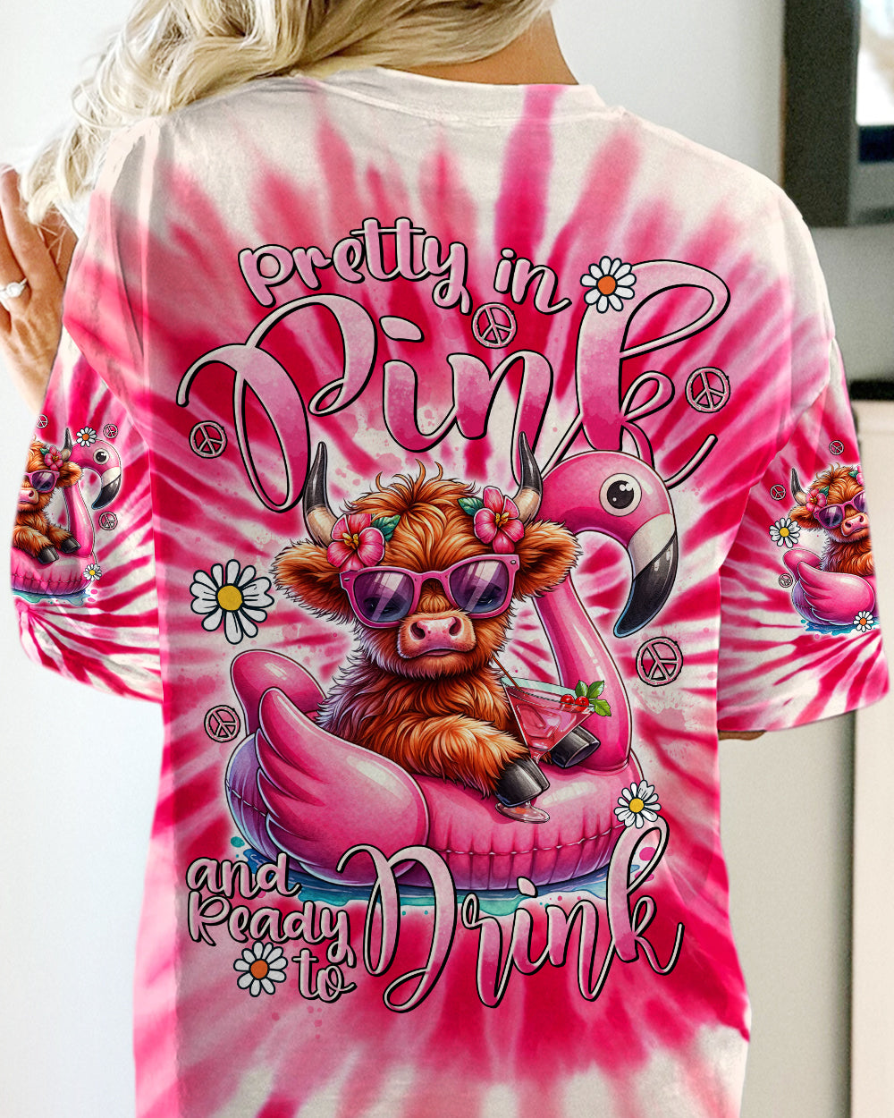 PRETTY IN PINK HEIFER TIE DYE ALL OVER PRINT - TYTD0807242