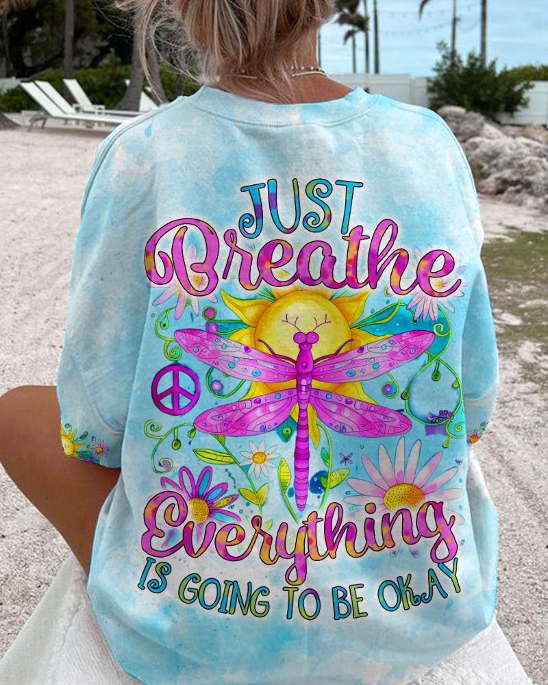 JUST BREATHE DRAGONFLY ALL OVER PRINT - TYTD1807242