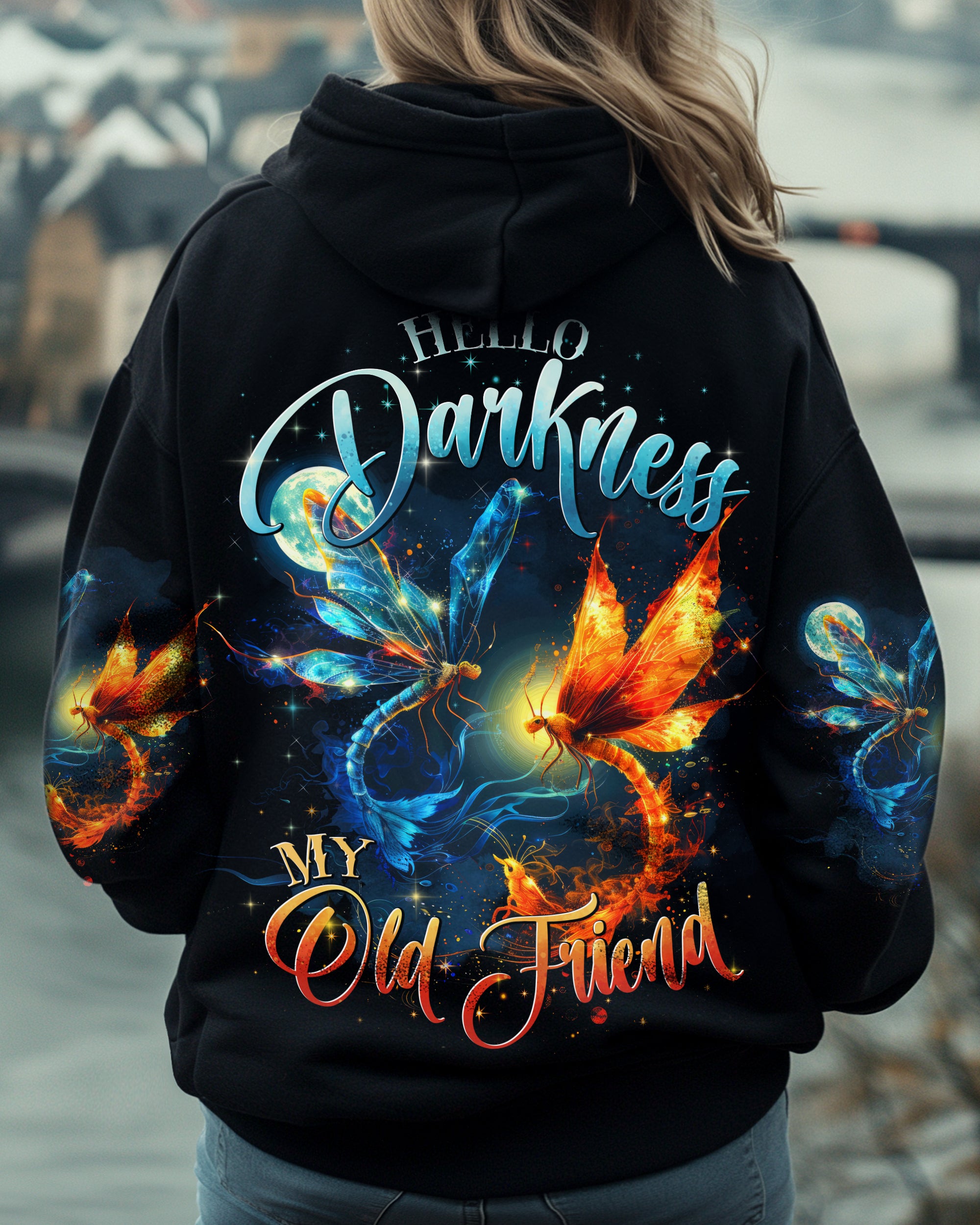 HELLO DARKNESS MY OLD FRIEND DRAGONFLIES ALL OVER PRINT - TYTD0711242