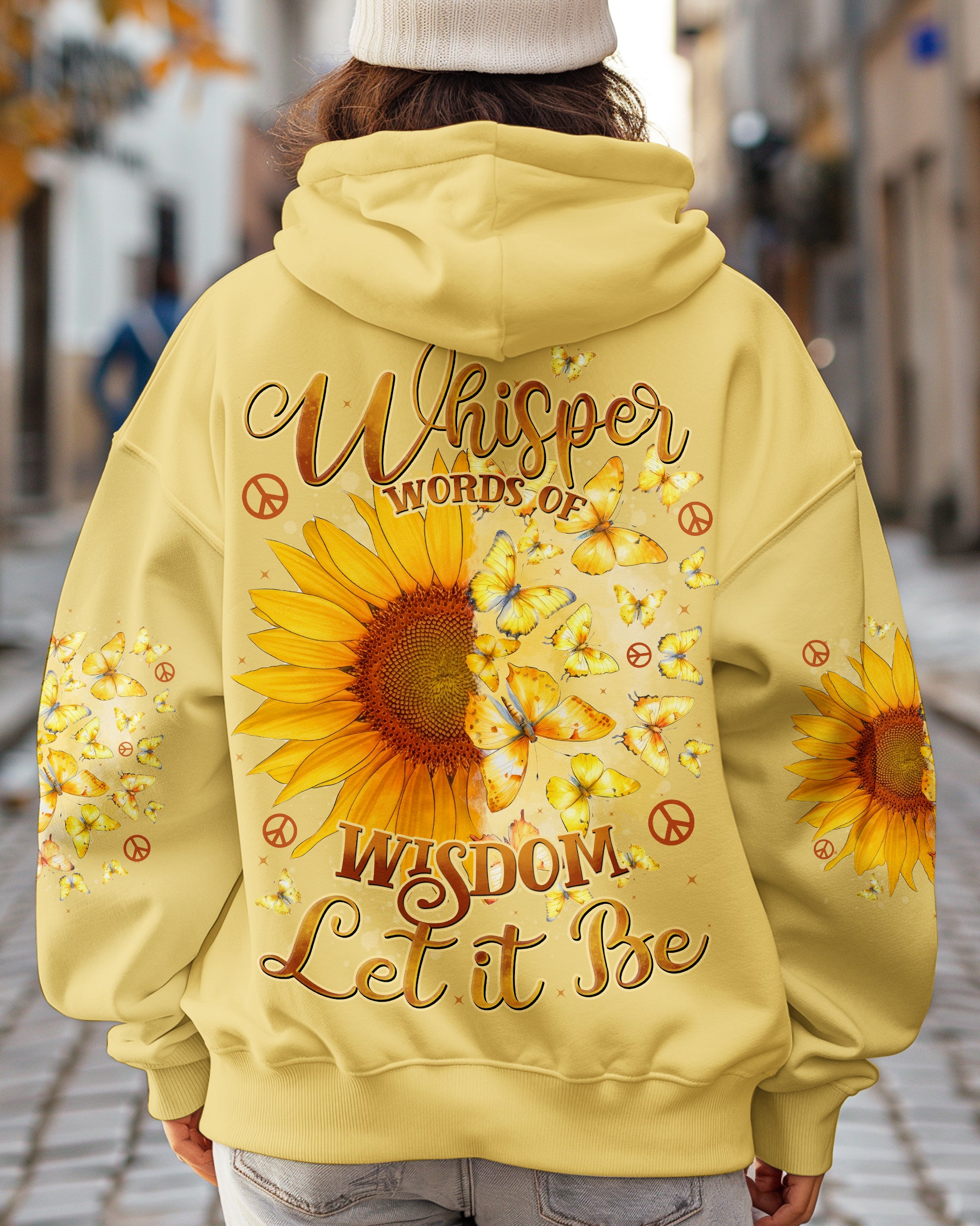WHISPER WORDS OF WISDOM LET IT BE SUNFLOWER BUTTERFLIES ALL OVER PRINT - TYTD2102252