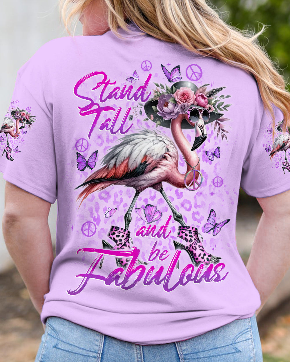 STAND TALL AND BE FABULOUS FLAMINGO ALL OVER PRINT - TYTD2006241