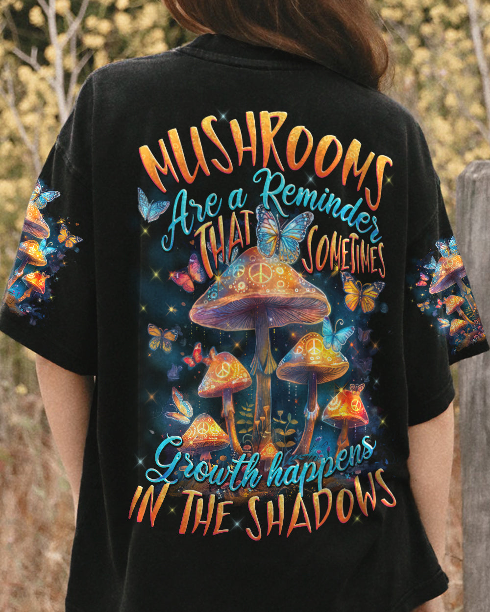 MUSHROOMS ARE A REMINDER ALL OVER PRINT - TYTD1603243