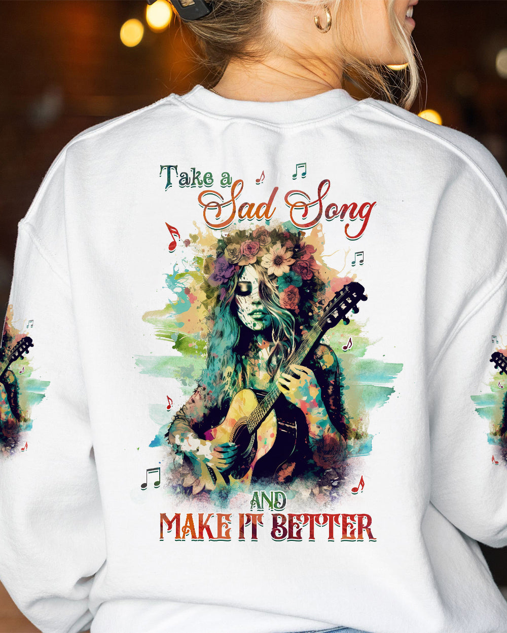 TAKE A SAD SONG AND MAKE IT BETTER HIPPIE GIRL ALL OVER PRINT - YHHG0802232