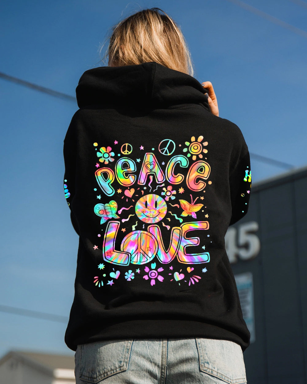 PEACE LOVE TIE DYE ALL OVER PRINT - YHLN0602231