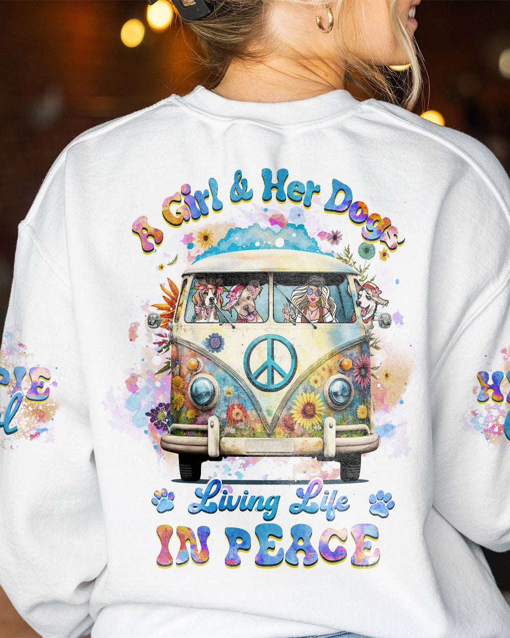 A GIRL AND HER DOG HIPPIE LIFE ALL OVER PRINT - YHHG0702232