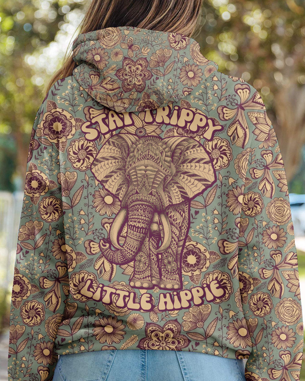 STAY TRIPPY LITTLE HIPPIE ELEPHANT ALL OVER PRINT - TLNO1103233