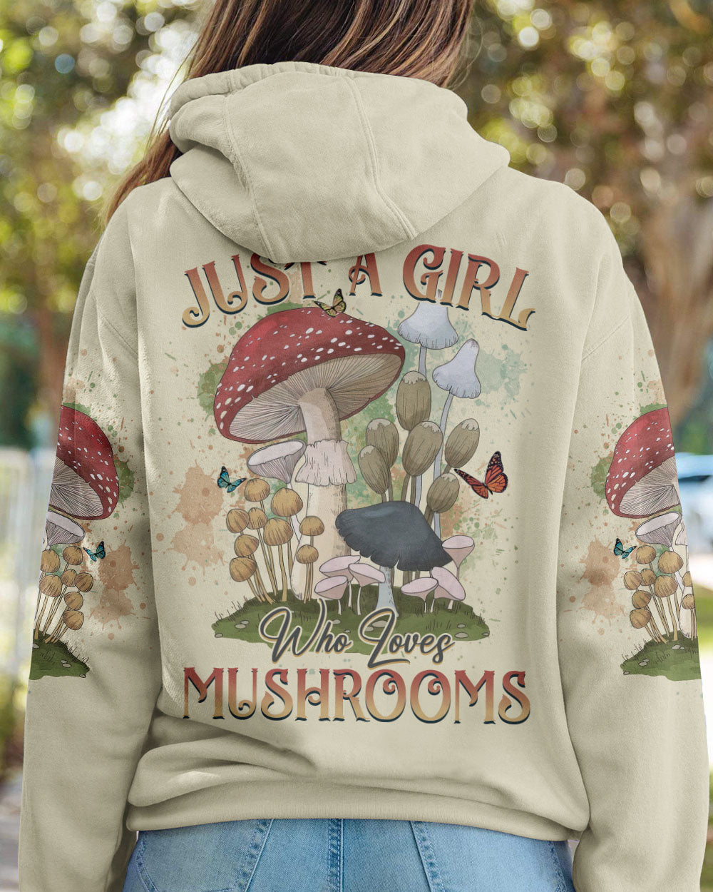 JUST A GIRL WHO LOVES MUSHROOMS ALL OVER PRINT - YHHG2102233