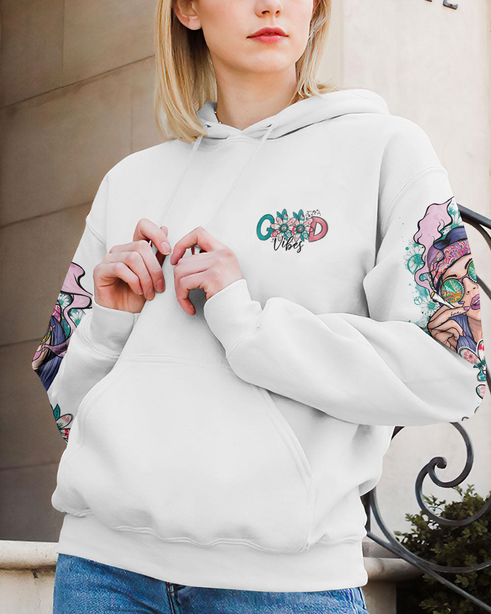 ALWAYS GOOD VIBES HIPPIE GIRL ALL OVER PRINT - TY0802231